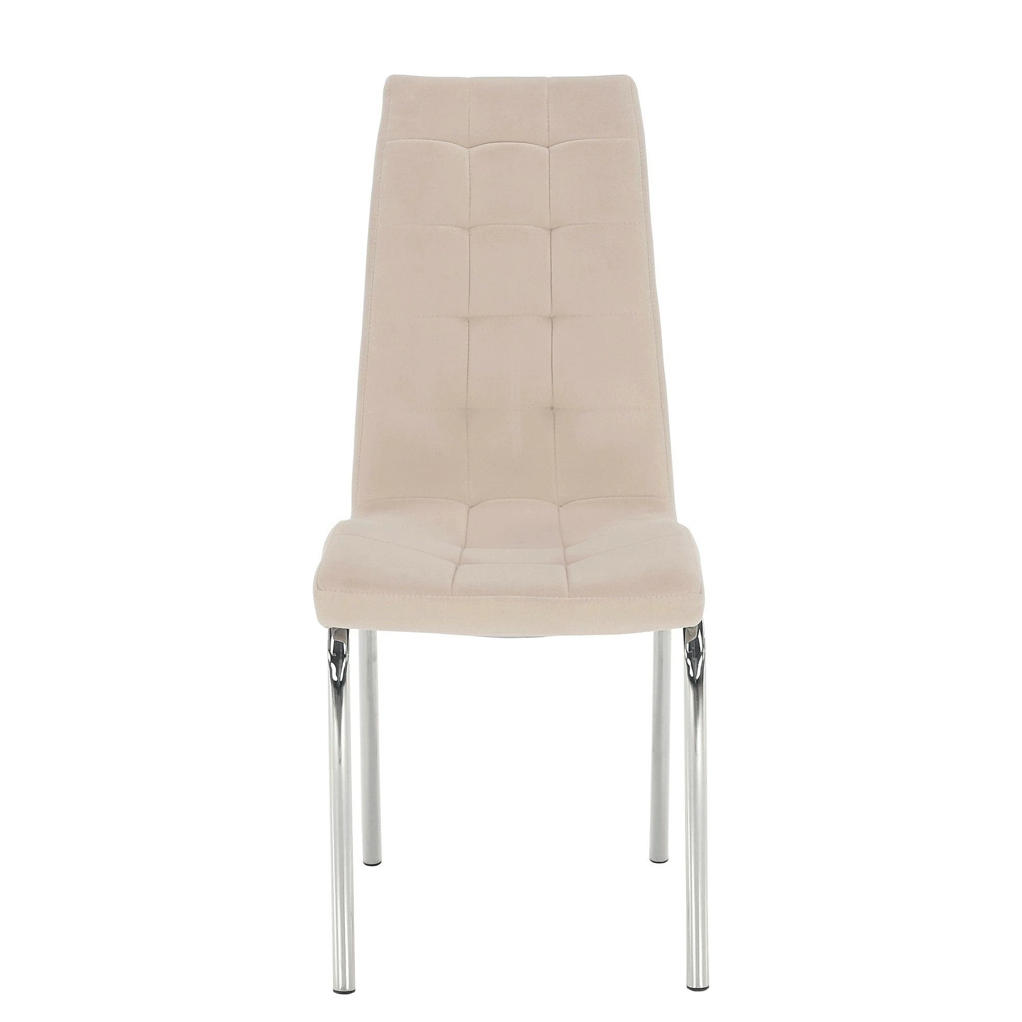 Scaun GERDA NEW, bej, stofa clasica/metal, 42x58x103 cm