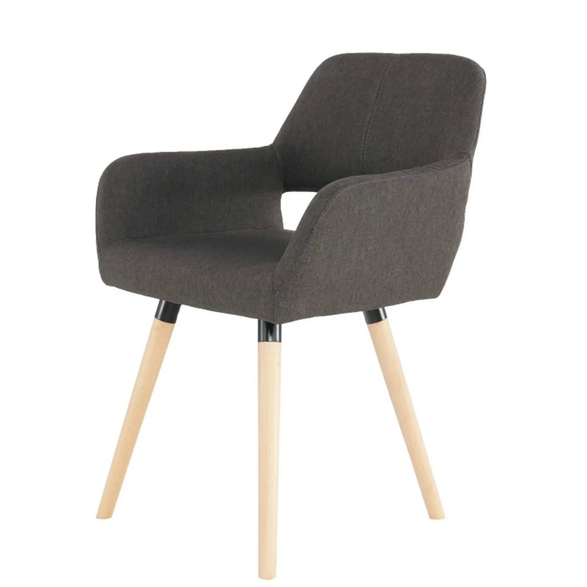 Scaun GODRIC, maro inchis, stofa clasica/lemn, 56x57x78 cm