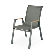 Scaun gradina HOVER, gri, plasa/metal, 54x73x90 cm