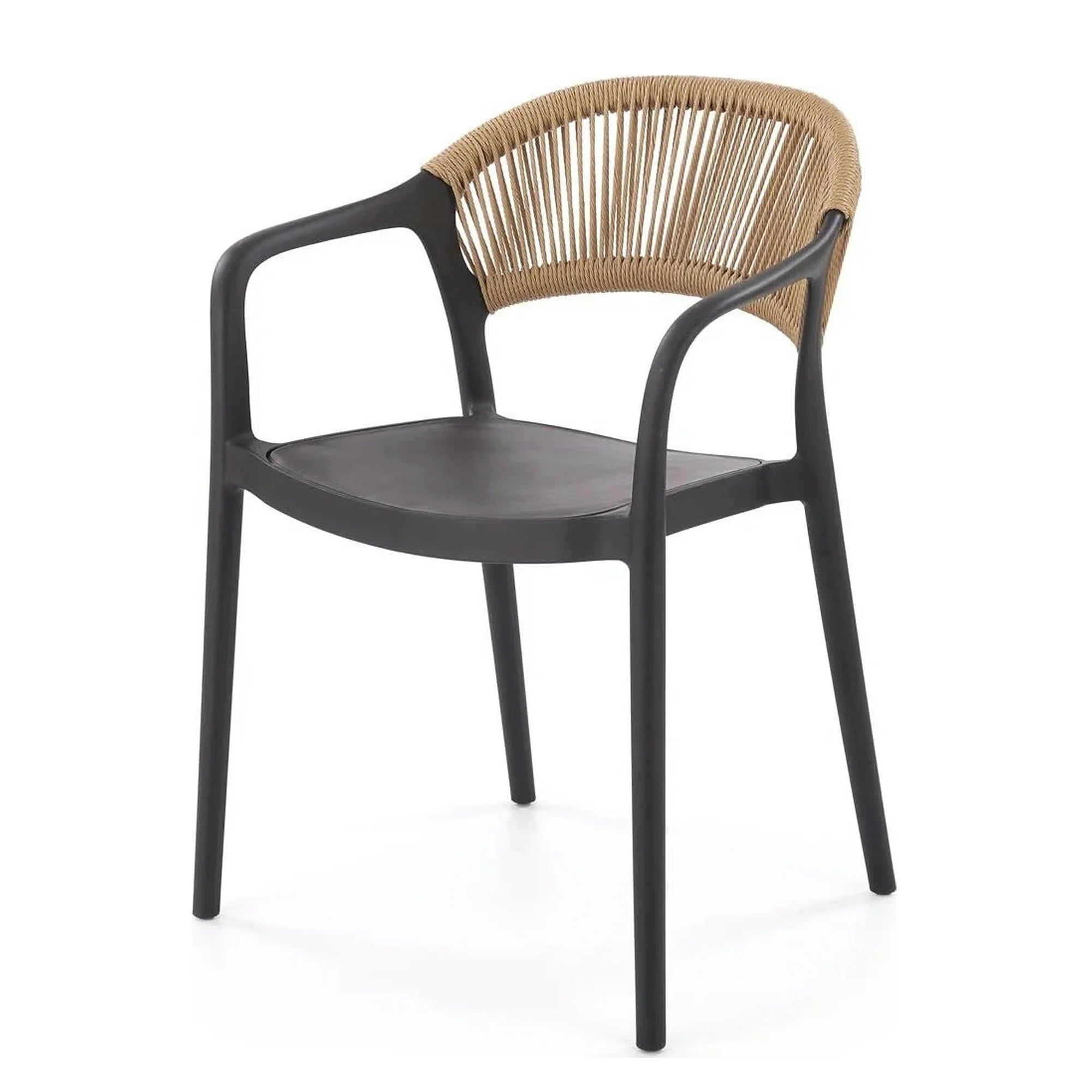 Scaun gradina K582, negru, polipropilena, 56x55x78 cm
