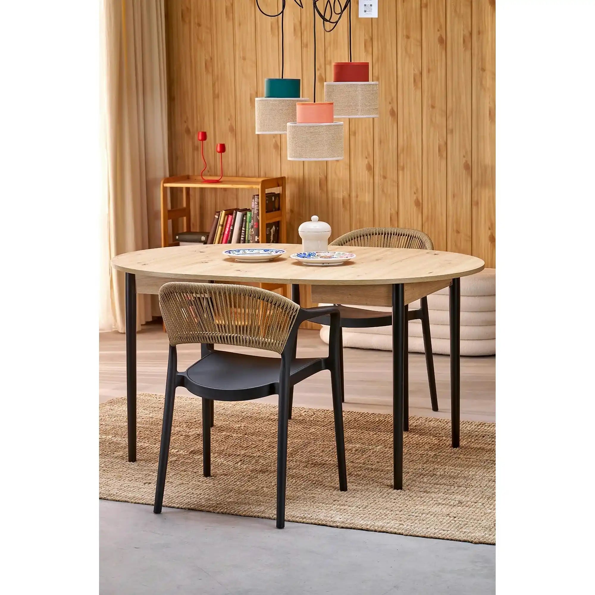 Scaun gradina K582, negru, polipropilena, 56x55x78 cm