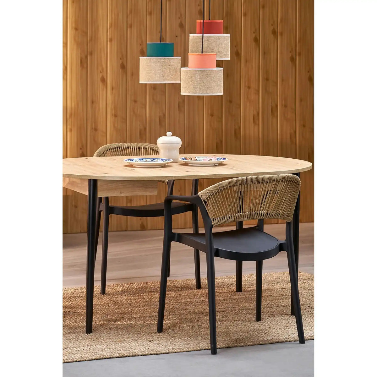 Scaun gradina K582, negru, polipropilena, 56x55x78 cm
