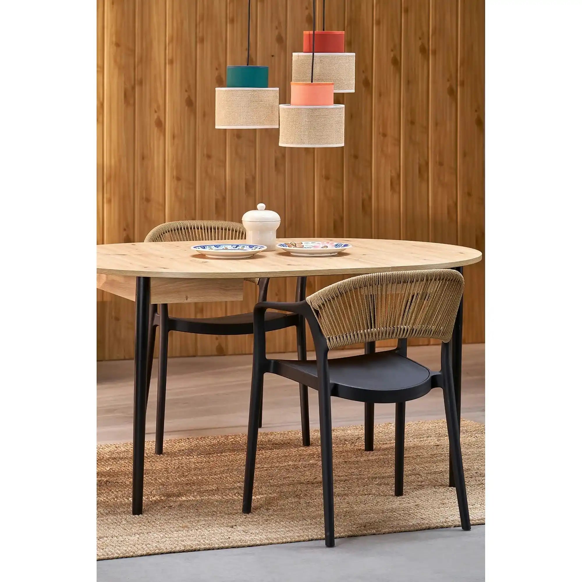 Scaun gradina K582, negru, polipropilena, 56x55x78 cm