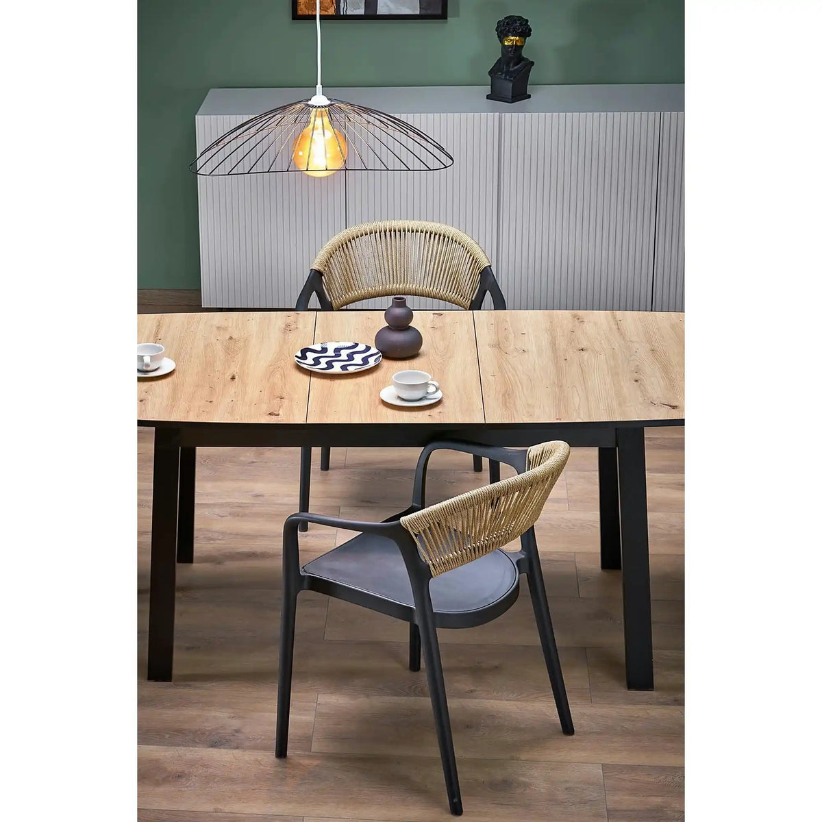 Scaun gradina K582, negru, polipropilena, 56x55x78 cm