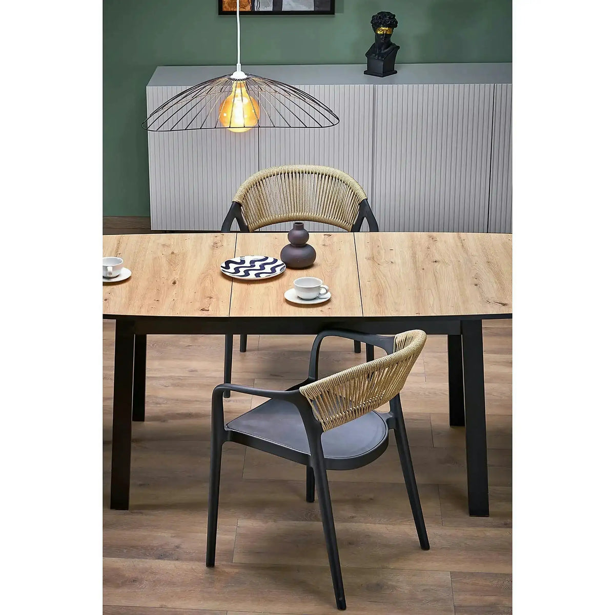 Scaun gradina K582, negru, polipropilena, 56x55x78 cm