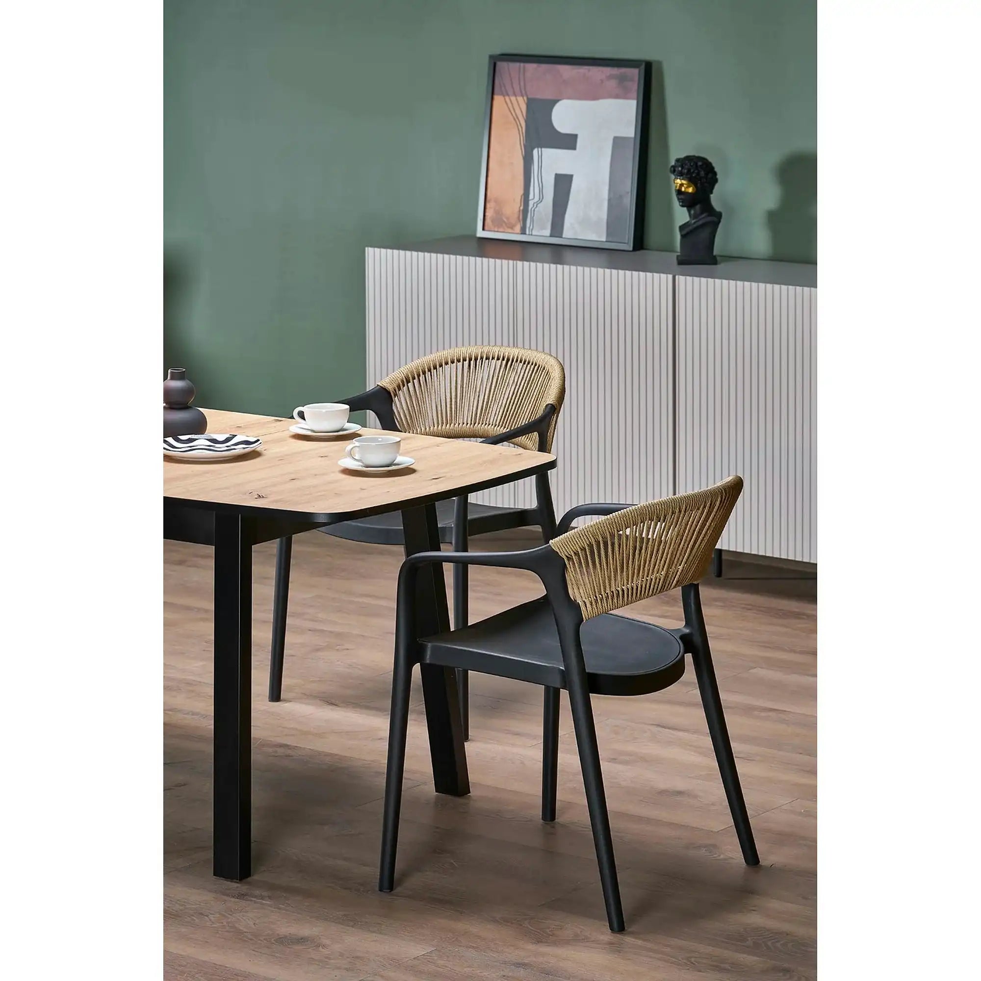 Scaun gradina K582, negru, polipropilena, 56x55x78 cm