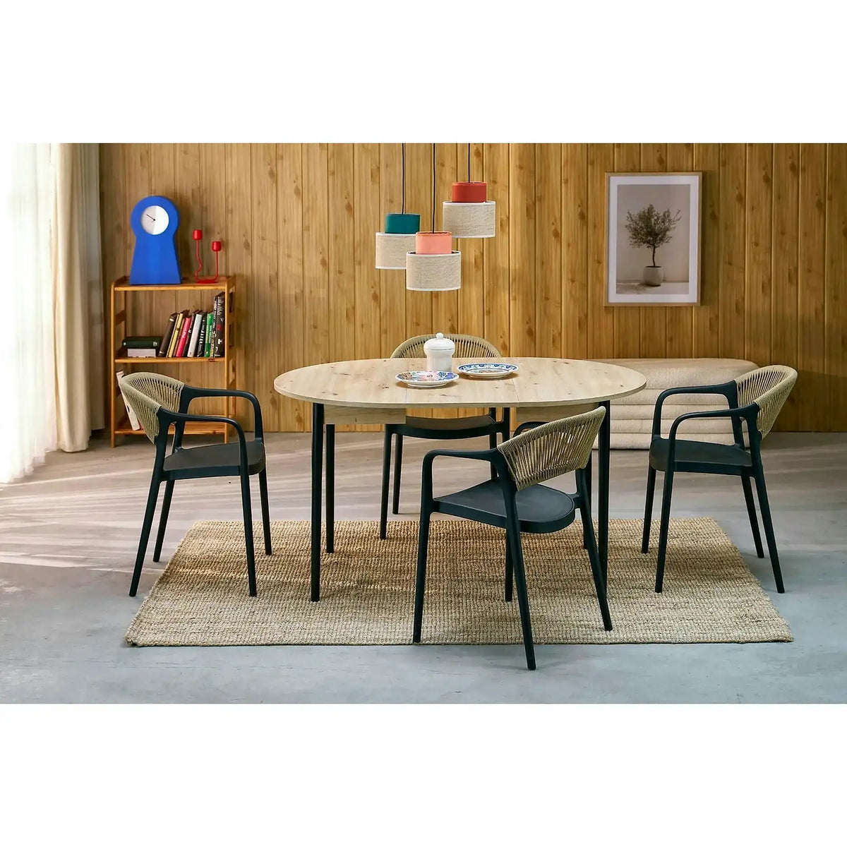 Scaun gradina K582, negru, polipropilena, 56x55x78 cm