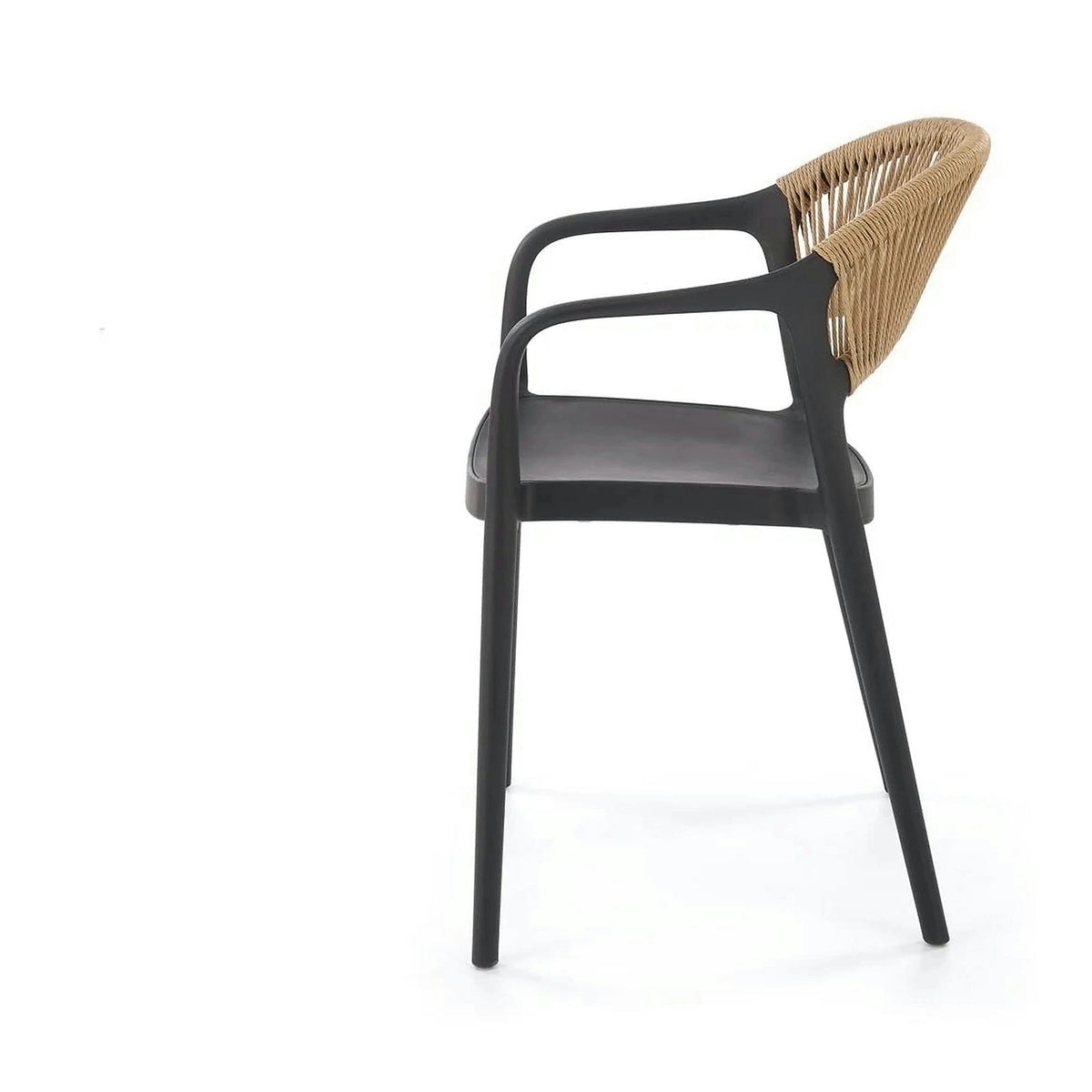 Scaun gradina K582, negru, polipropilena, 56x55x78 cm