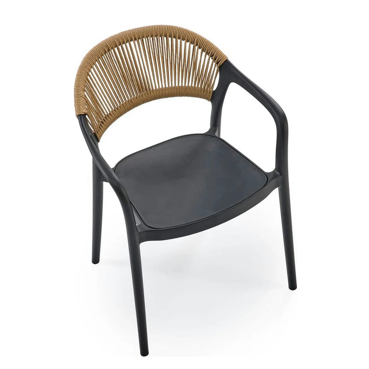 Scaun gradina K582, negru, polipropilena, 56x55x78 cm