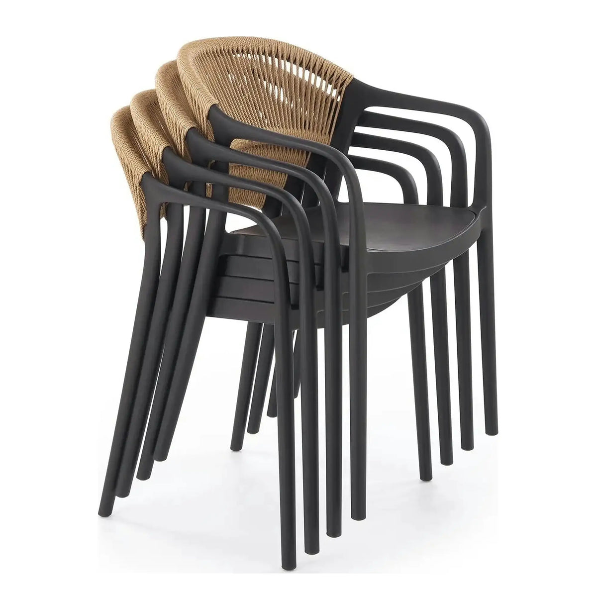 Scaun gradina K582, negru, polipropilena, 56x55x78 cm