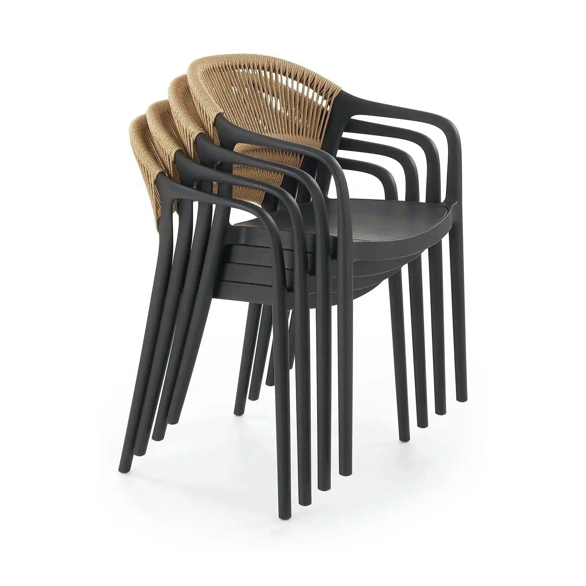 Scaun gradina K582, negru, polipropilena, 56x55x78 cm