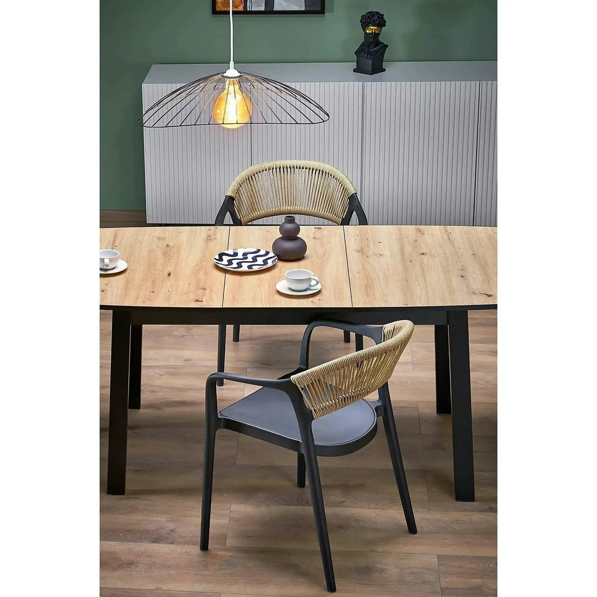 Scaun gradina K582, negru, polipropilena, 56x55x78 cm