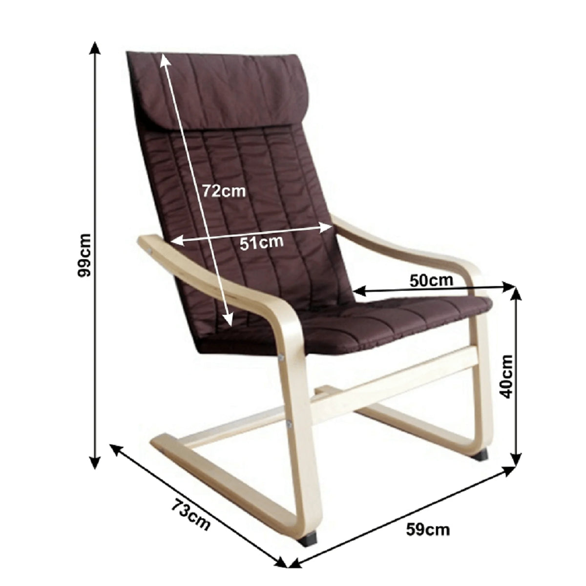 Scaun gradina TORSTEN, maro/bej, material sintetic/lemn de mesteacan, 59x73x99 cm