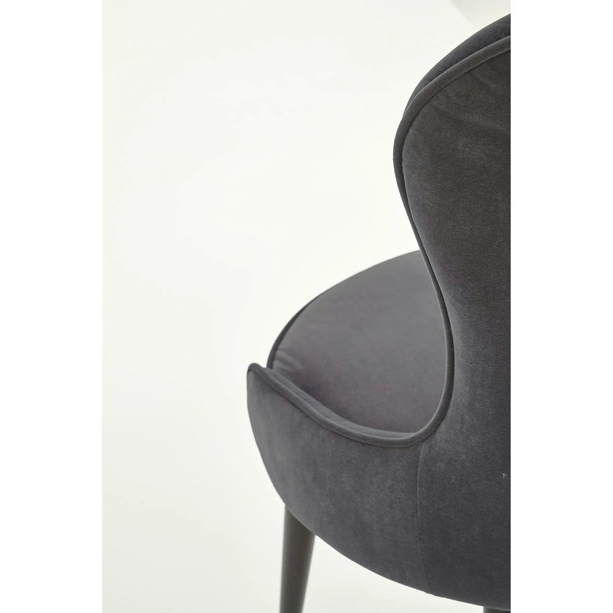 Scaun gri inchis K366, stofa catifelata/metal, 52x58x92 cm