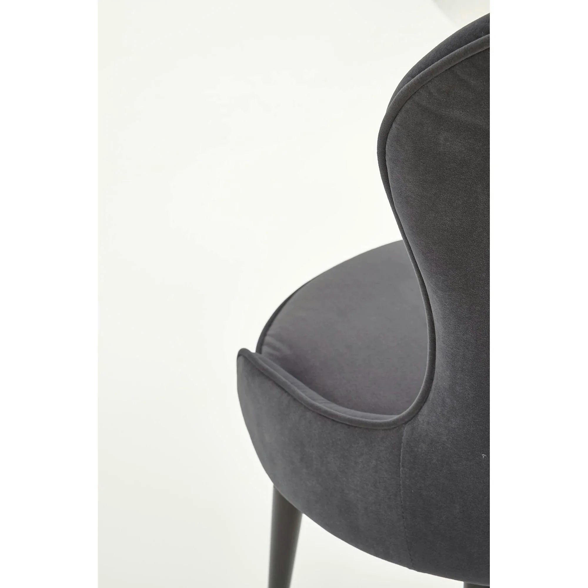 Scaun gri inchis K366, stofa catifelata/metal, 52x58x92 cm