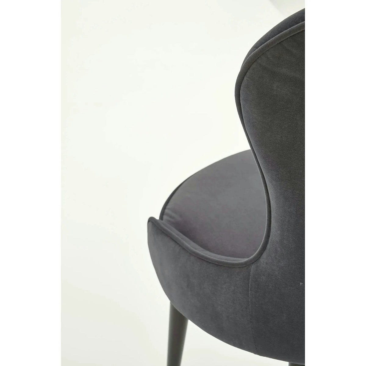 Scaun gri inchis K366, stofa catifelata/metal, 52x58x92 cm