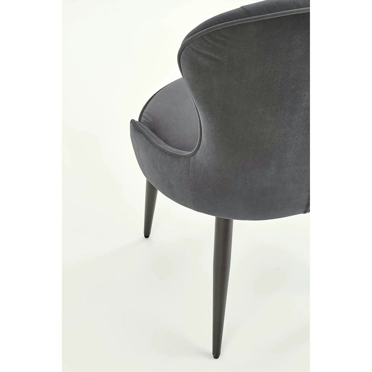 Scaun gri inchis K366, stofa catifelata/metal, 52x58x92 cm
