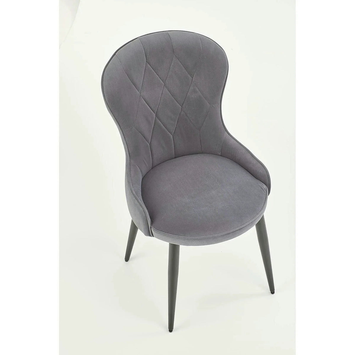 Scaun gri inchis K366, stofa catifelata/metal, 52x58x92 cm