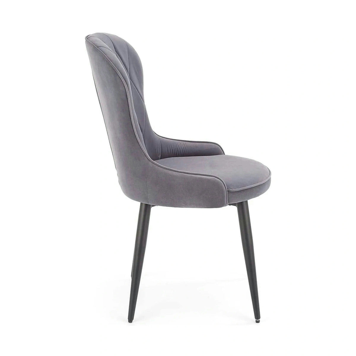 Scaun gri inchis K366, stofa catifelata/metal, 52x58x92 cm