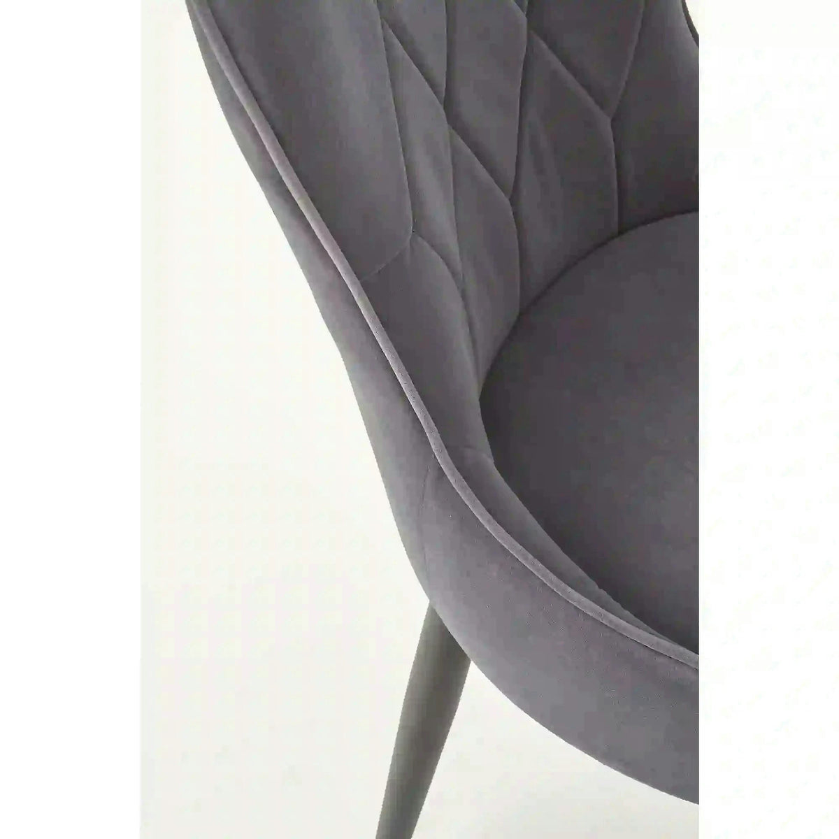 Scaun gri inchis K366, stofa catifelata/metal, 52x58x92 cm