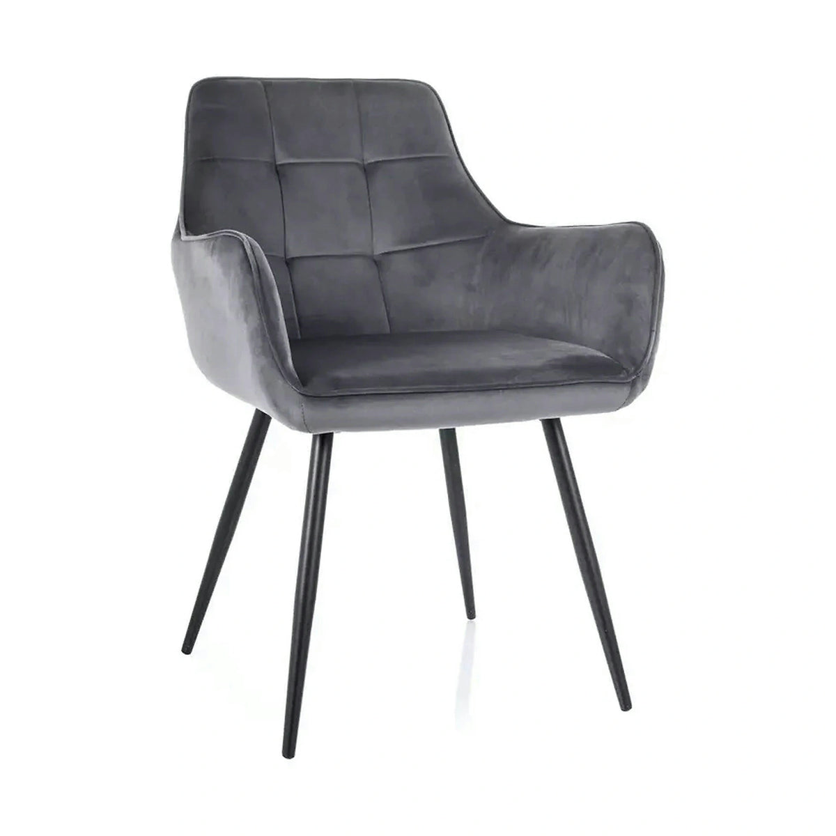 Scaun gri inchis LEMON, stofa catifelata/metal, 57x47x85 cm