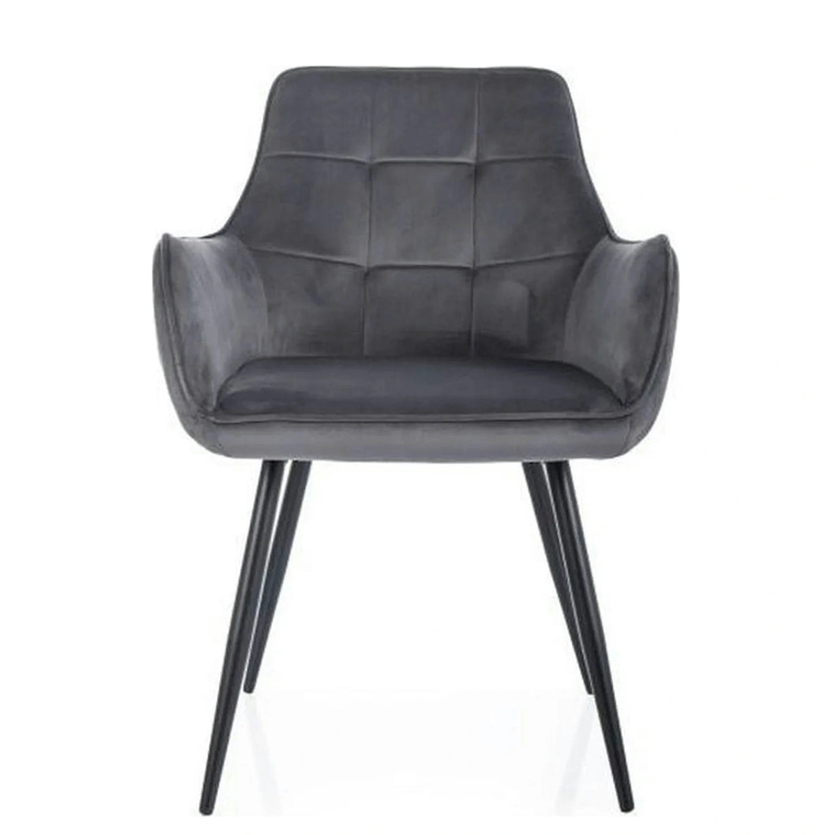 Scaun gri inchis LEMON, stofa catifelata/metal, 57x47x85 cm