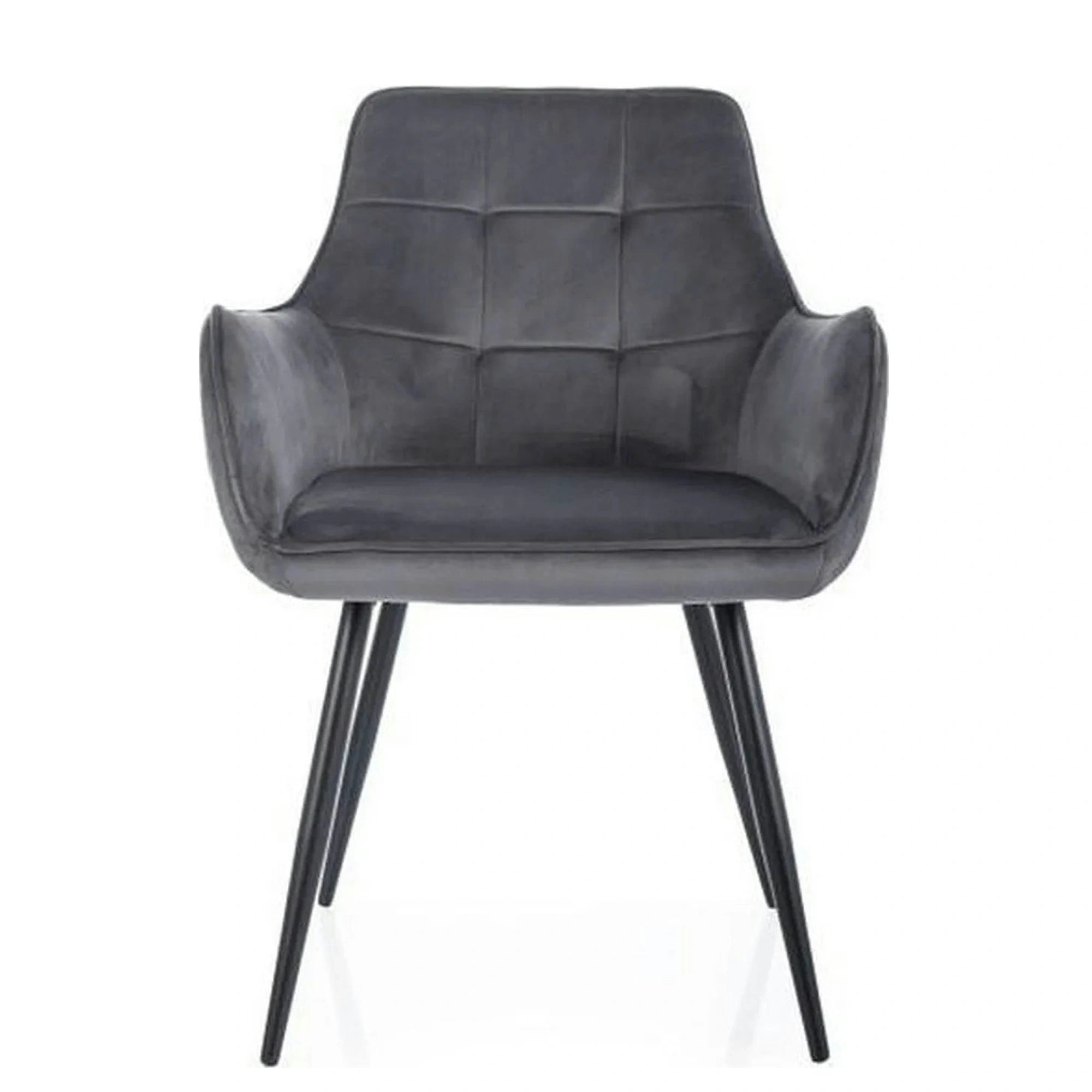 Scaun gri inchis LEMON, stofa catifelata/metal, 57x47x85 cm