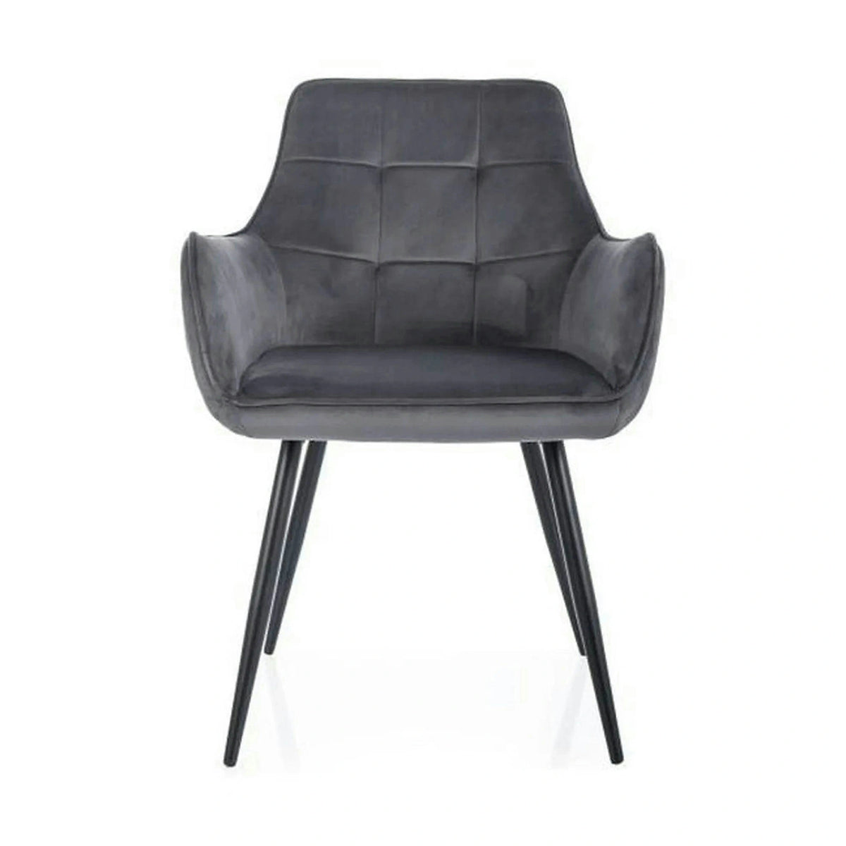 Scaun gri inchis LEMON, stofa catifelata/metal, 57x47x85 cm