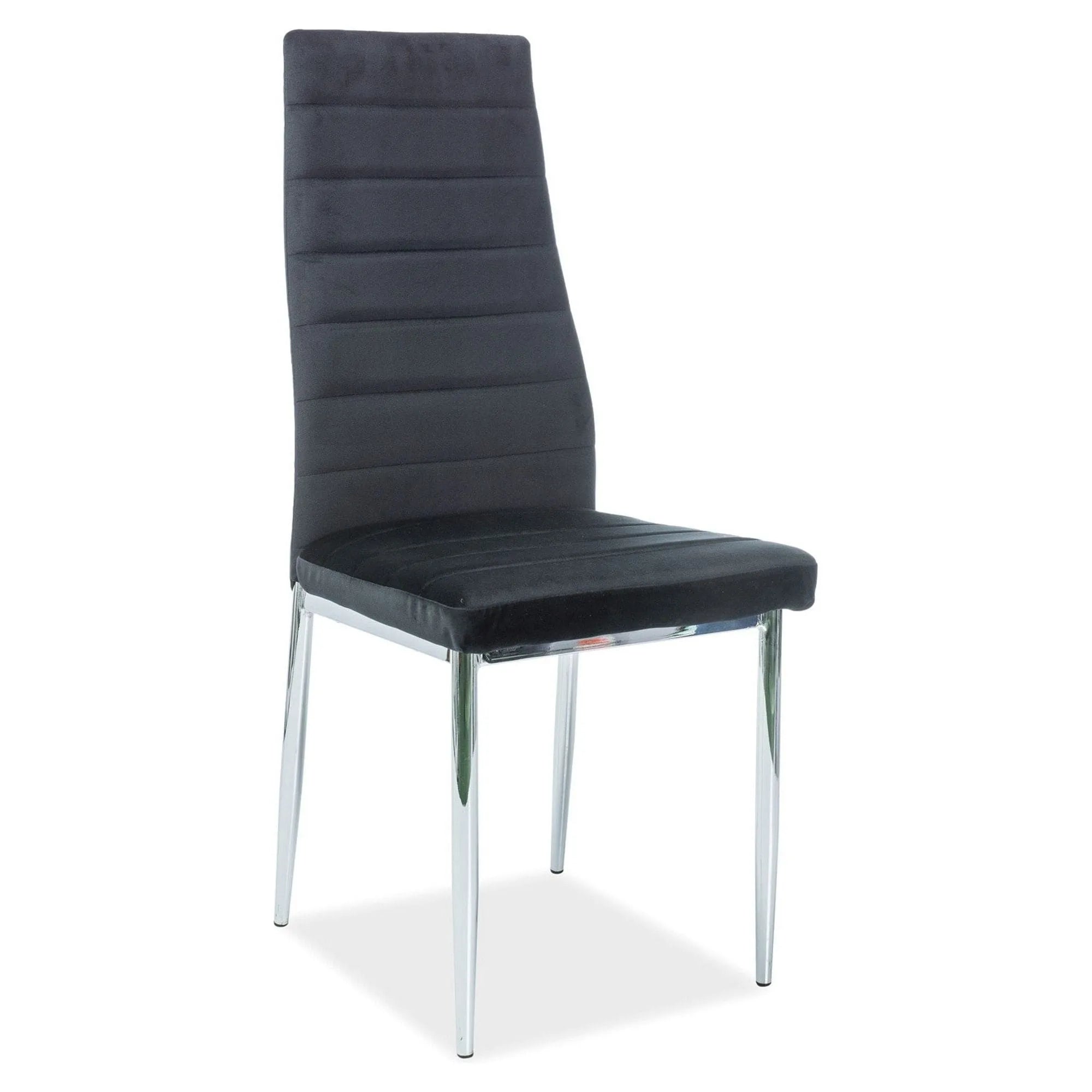 Scaun H261, stofa catifelata/piele ecologica, negru - Bluvel 19, 40x38x96 cm