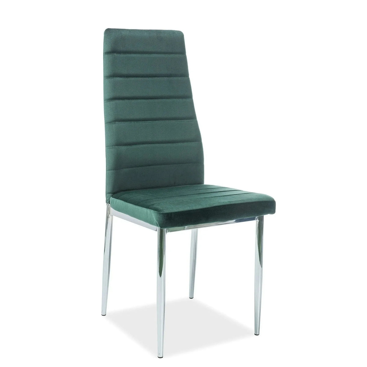 Scaun H261, verde/crom, stofa catifelata/metal, 40x38x96 cm