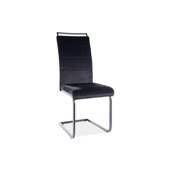 Scaun H441, negru, stofa catifelata/metal, 41x42x102 cm