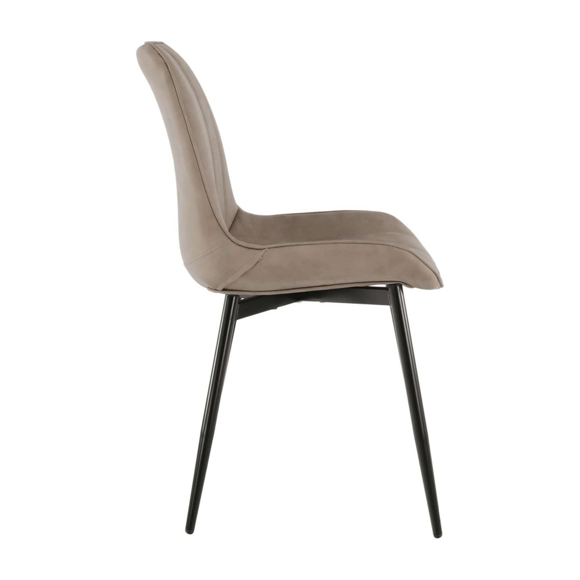 Scaun HAZAL, gri maroniu, piele ecologica/metal, 49x57X85 cm