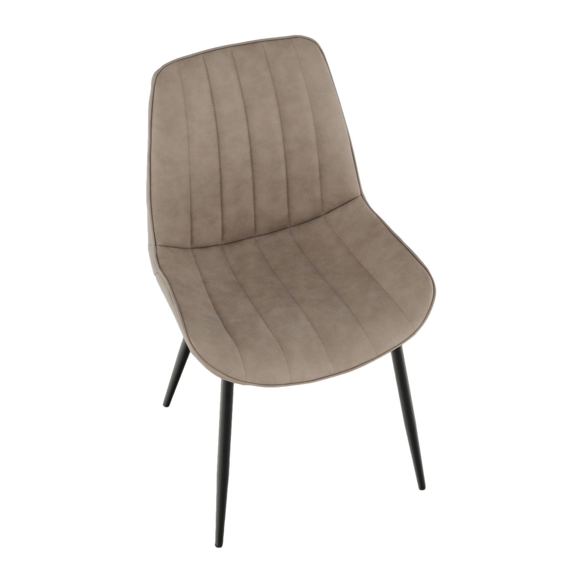 Scaun HAZAL, gri maroniu, piele ecologica/metal, 49x57X85 cm