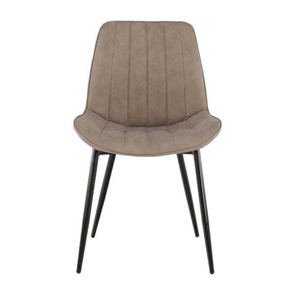 Scaun HAZAL, gri maroniu, piele ecologica/metal, 49x57X85 cm