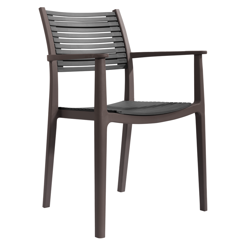 Scaun HERTA, gri/maro, plastic, 57x57x86 cm