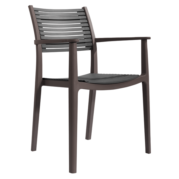 Scaun HERTA, gri/maro, plastic, 57x57x86 cm