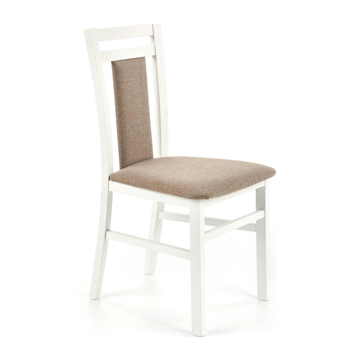 Scaun HUBERT 8, bej/alb, stofa clasica/lemn de fag, 45x51x90 cm