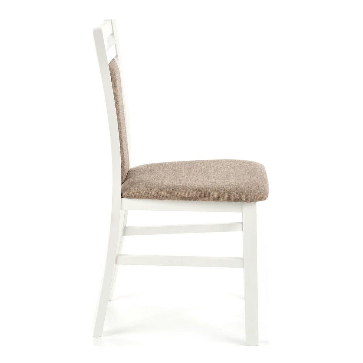 Scaun HUBERT 8, bej/alb, stofa clasica/lemn de fag, 45x51x90 cm