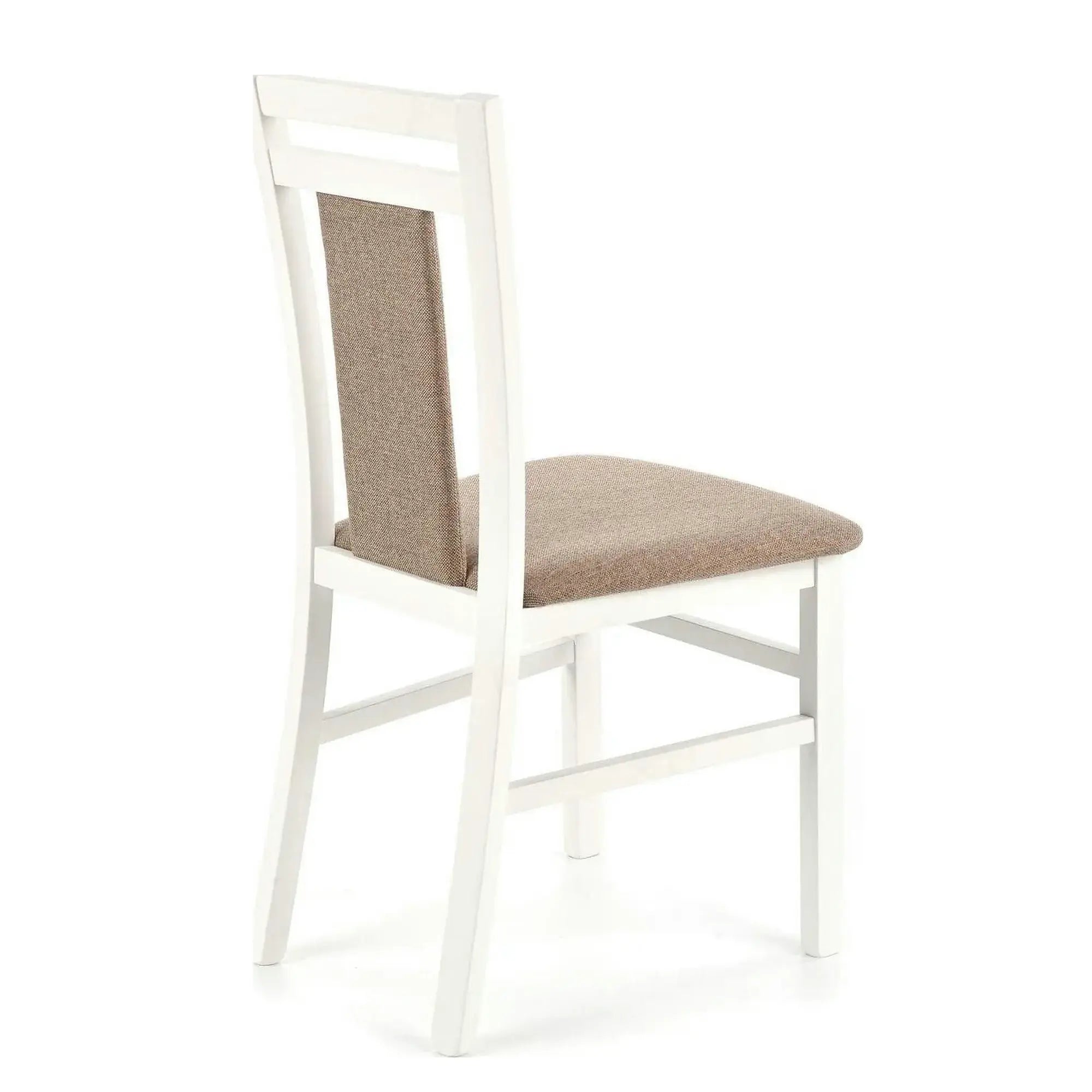 Scaun HUBERT 8, bej/alb, stofa clasica/lemn de fag, 45x51x90 cm