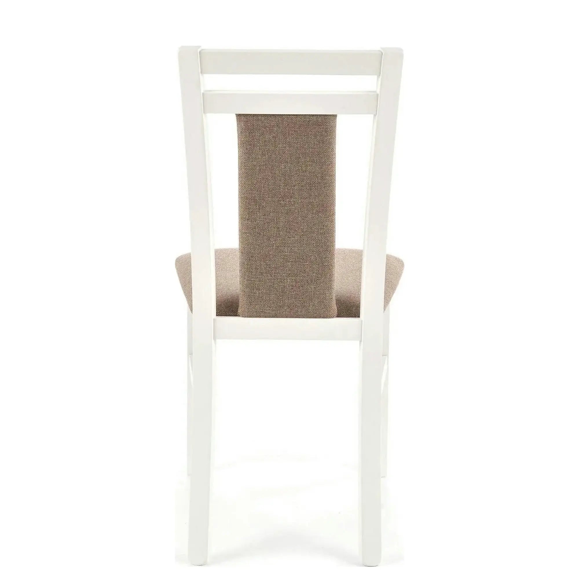 Scaun HUBERT 8, bej/alb, stofa clasica/lemn de fag, 45x51x90 cm