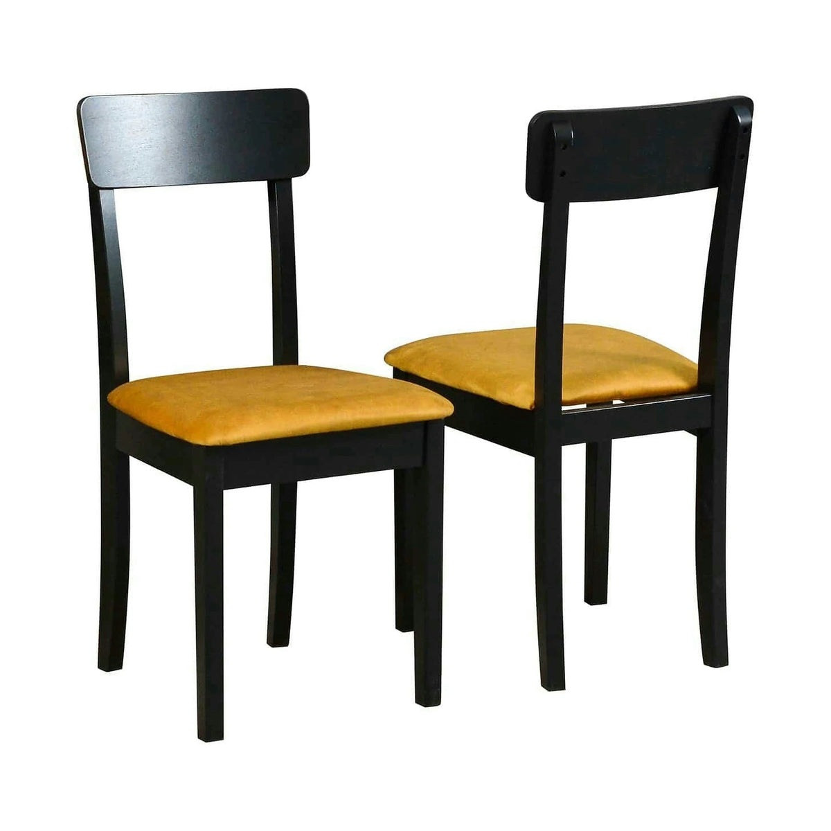 Scaun HUGO 1, galben mustar/negru, stofa catifelata/lemn de fag, 43x40x86 cm