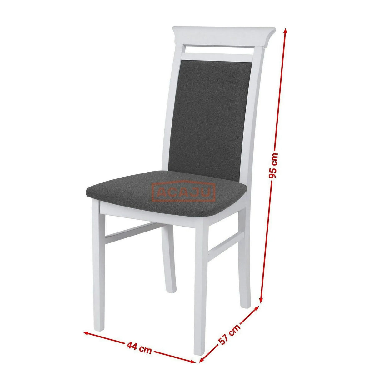 Scaun IDENTO, gri/alb, stofa/lemn, 44x57x95 cm