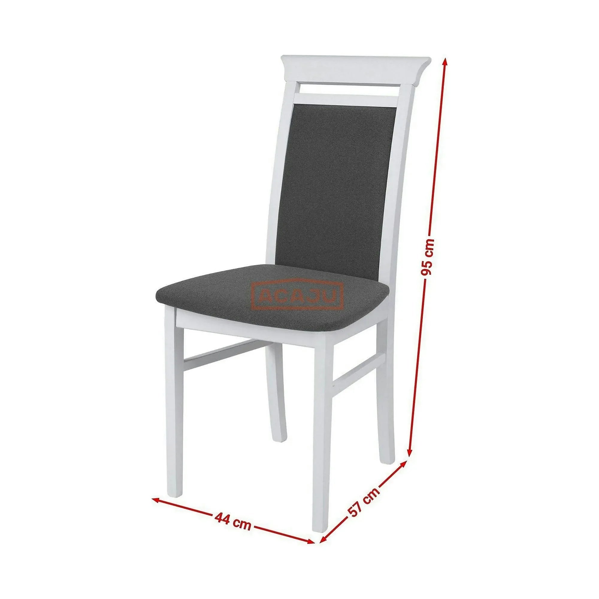 Scaun IDENTO, gri/alb, stofa/lemn, 44x57x95 cm