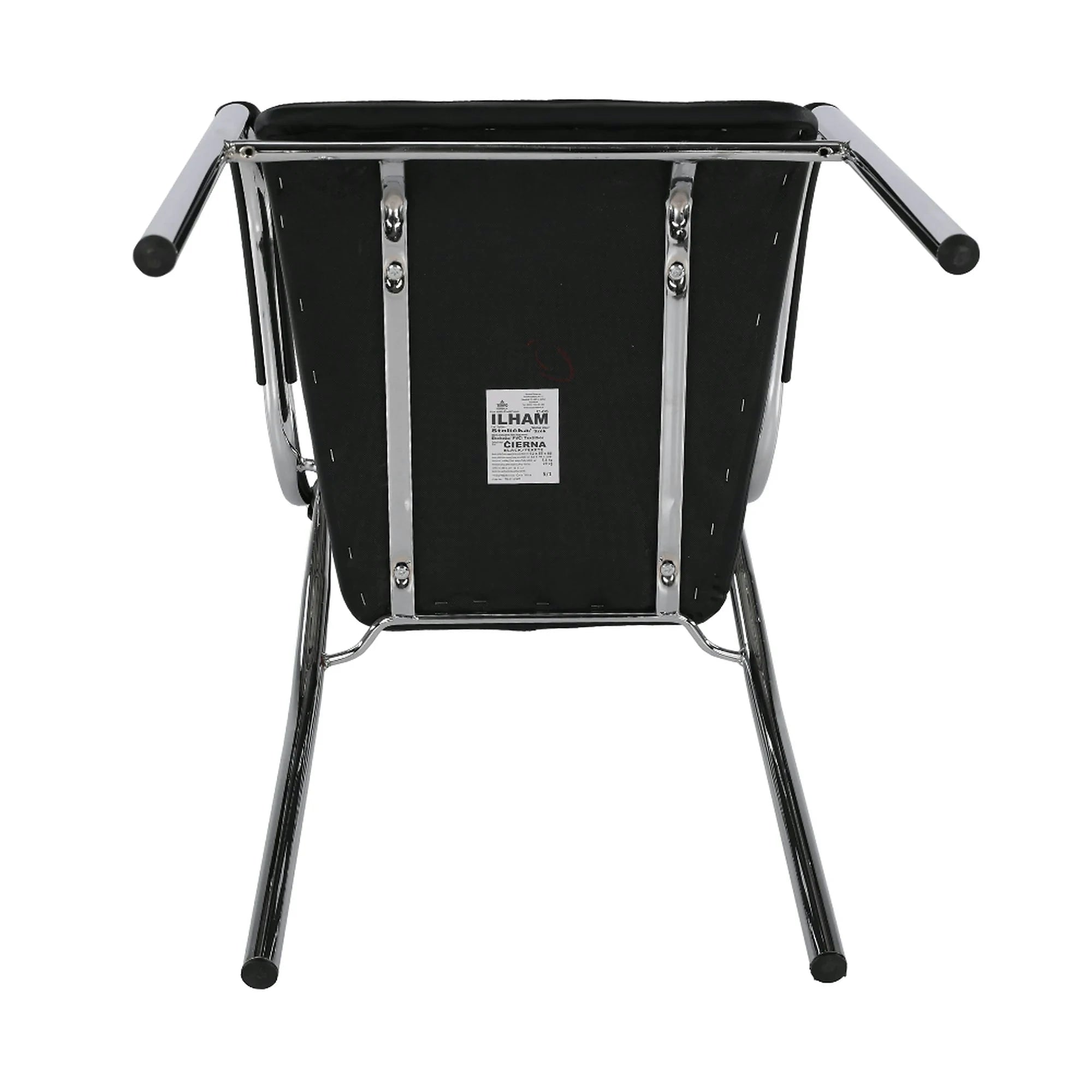 Scaun ILHAM, negru/crom, piele ecologica/metal, 52x55x85 cm