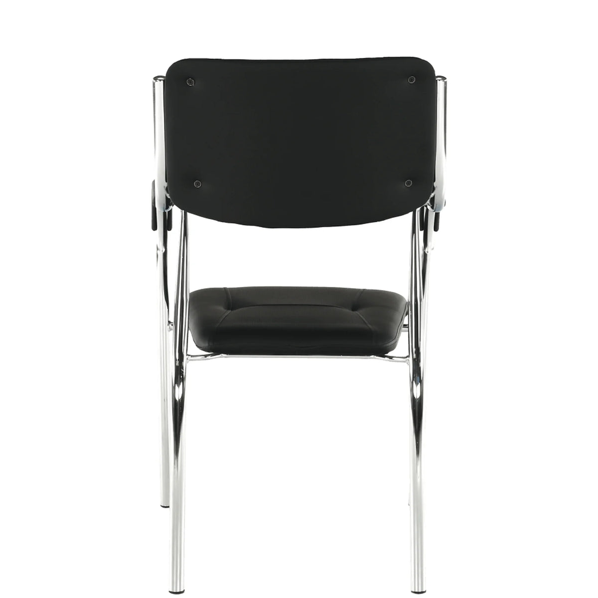 Scaun ILHAM, negru/crom, piele ecologica/metal, 52x55x85 cm