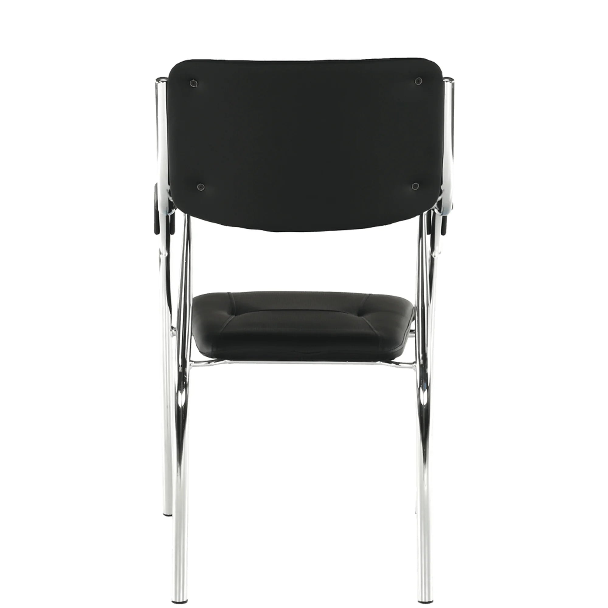 Scaun ILHAM, negru/crom, piele ecologica/metal, 52x55x85 cm