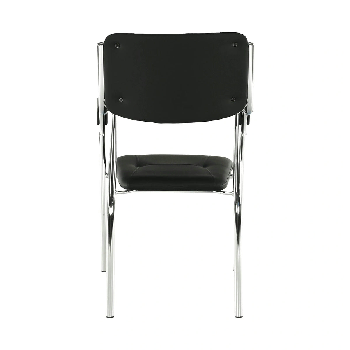 Scaun ILHAM, negru/crom, piele ecologica/metal, 52x55x85 cm