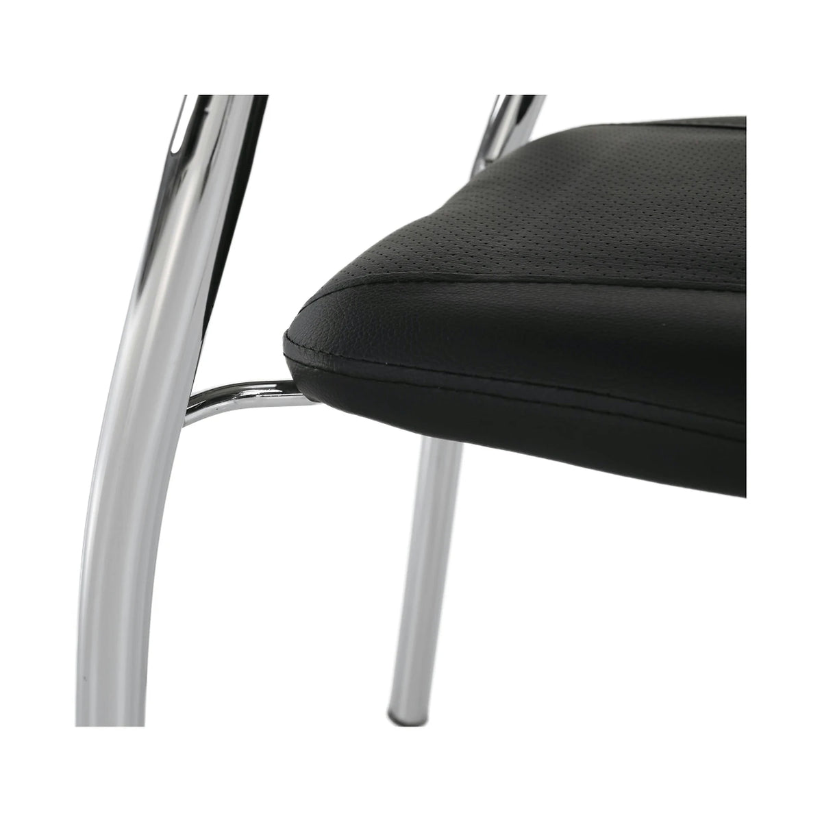 Scaun ILHAM, negru/crom, piele ecologica/metal, 52x55x85 cm