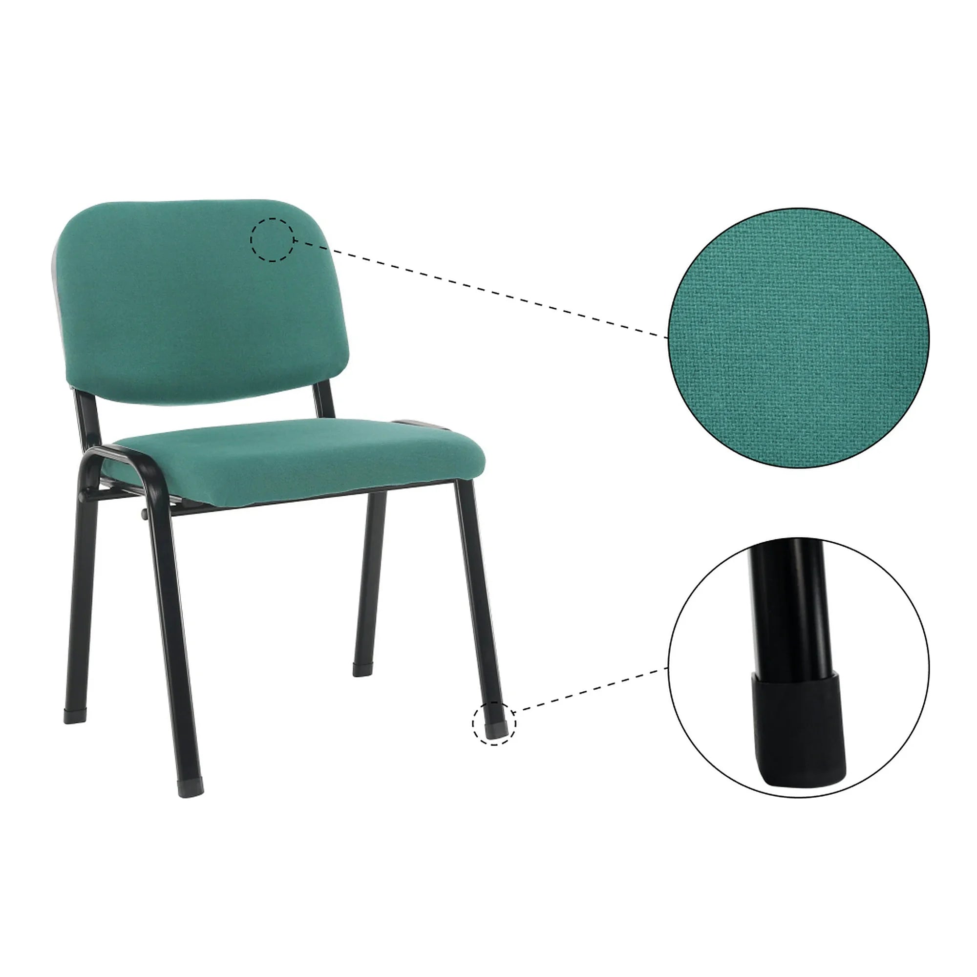 Scaun ISO 2, verde/negru, stofa, 53x55x82 cm