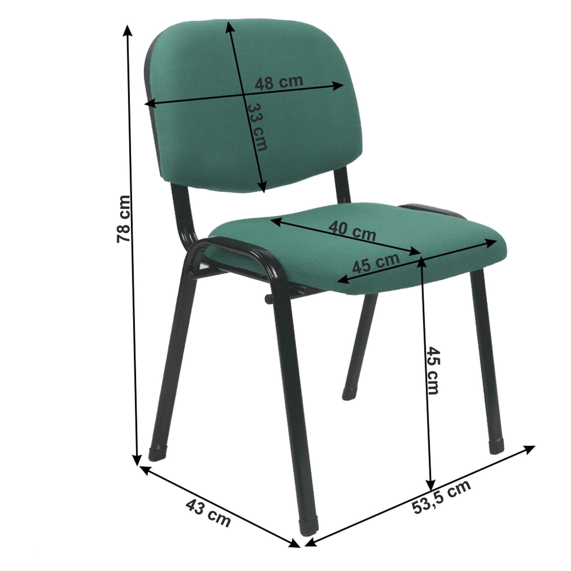 Scaun ISO 2 NEW, verde/negru, stofa, 53x55x82 cm